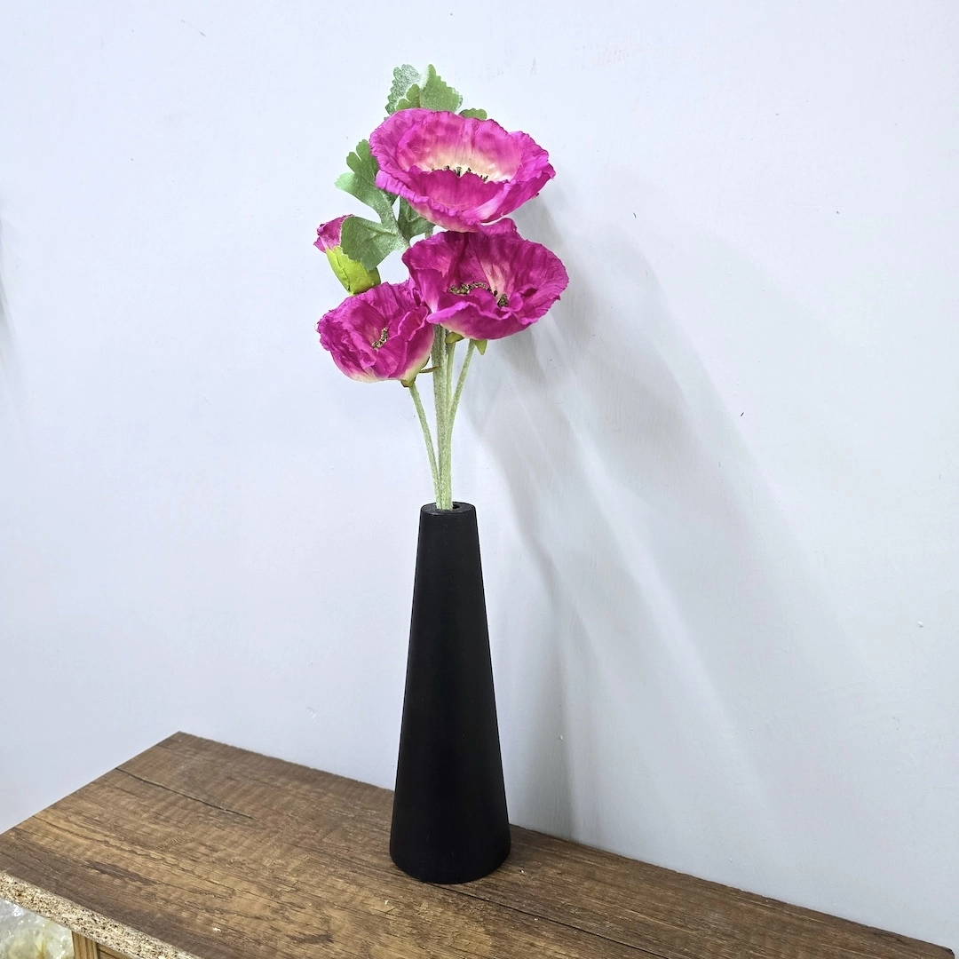 Fuşya%20Gelincik,%20Siyah%20Vazo%2040cm