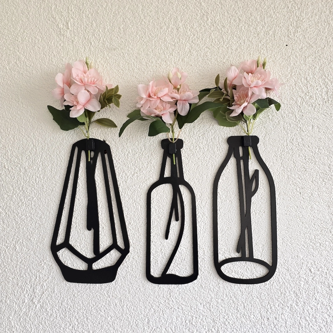 Pembe%20Yasemin%20Çiçekli%20Dekoratif%20Tablo%203%20lü%20Set%20-%20Siyah