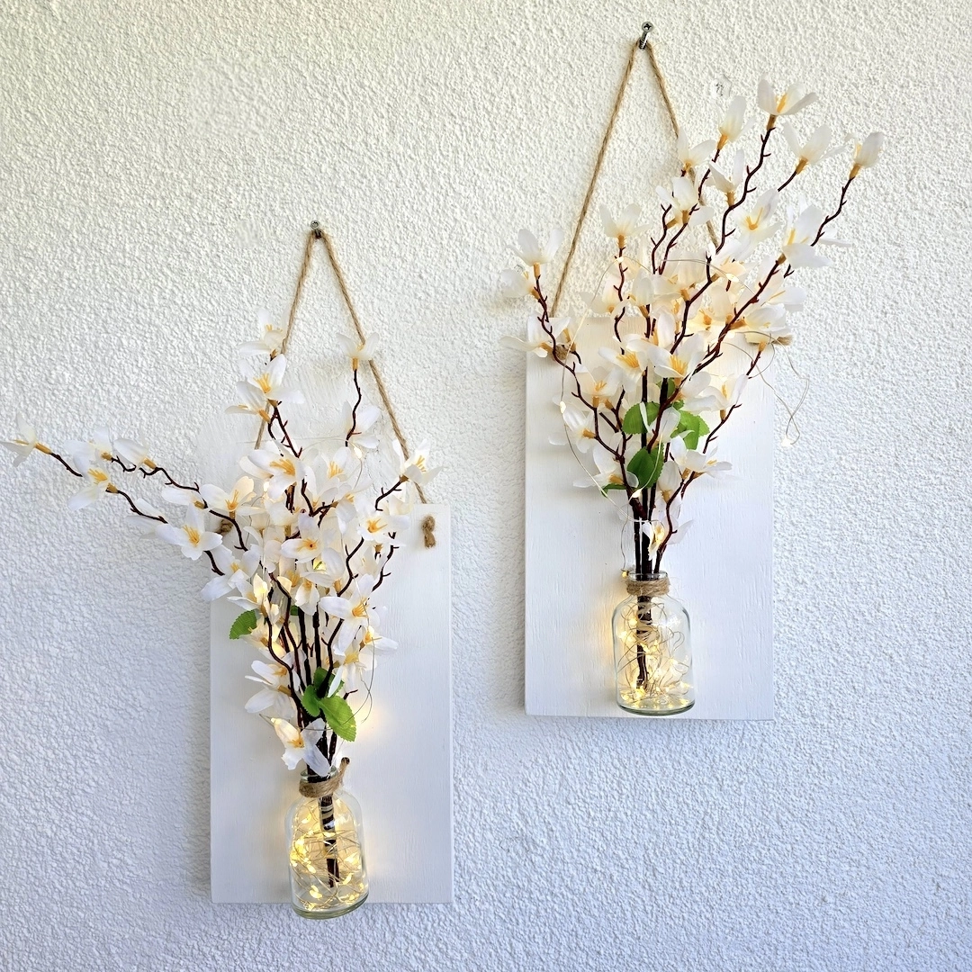 Beyaz%20Sakura%20Çiçekli%20ve%20Led%20Işıklı%20Duvar%20Dekoru%202%20li%20Set%20-%20Beyaz