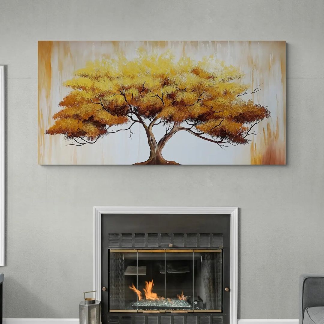 Sarı%20Ağaç%20-%20Laminasyonlu%20Kanvas%20Tablo
