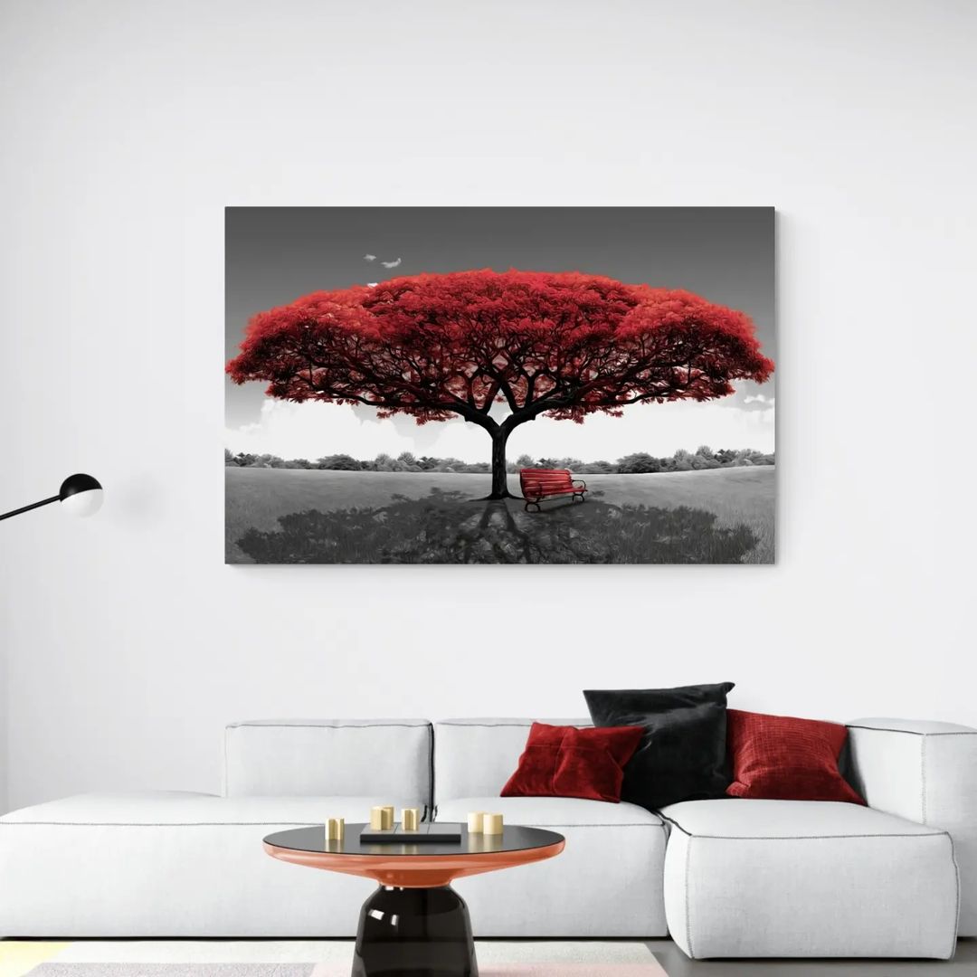 Kırmızı%20Ağaç%20-%20Laminasyonlu%20Kanvas%20Tablo