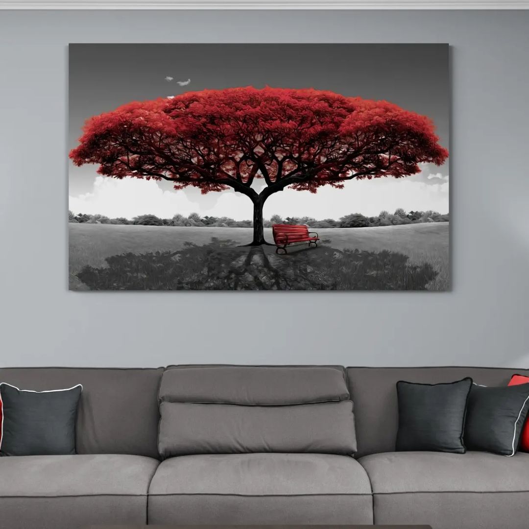 Kırmızı%20Ağaç%20-%20Laminasyonlu%20Kanvas%20Tablo