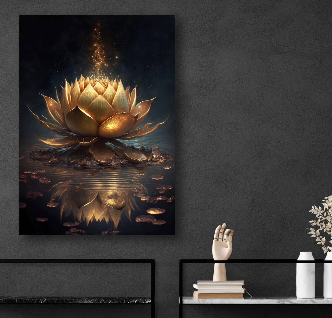 Lotus%20Çiçeği%20-%20Sim%20İşlemeli%20Kanvas%20Tablo