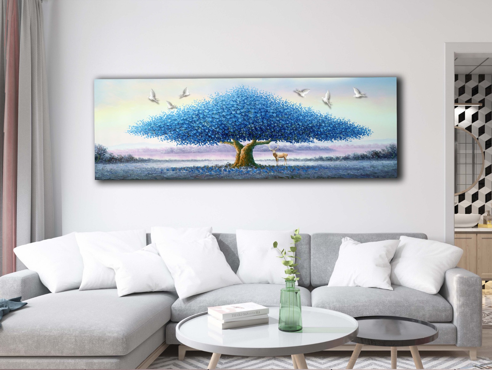MAVİ%20AĞAÇ%20-%20Laminasyonlu%20Kanvas%20Tablo