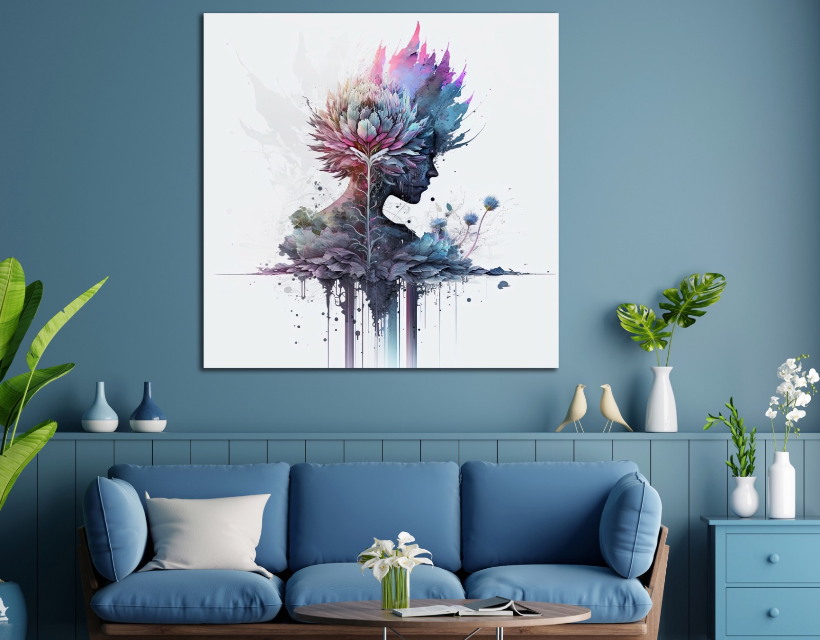 Çiçek%20Kız%20-%20Laminasyonlu%20Kanvas%20Tablo