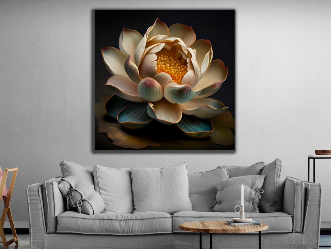 Lotus%20Çiçeği%20-%20Sim%20İşlemeli%20Kanvas%20Tablo