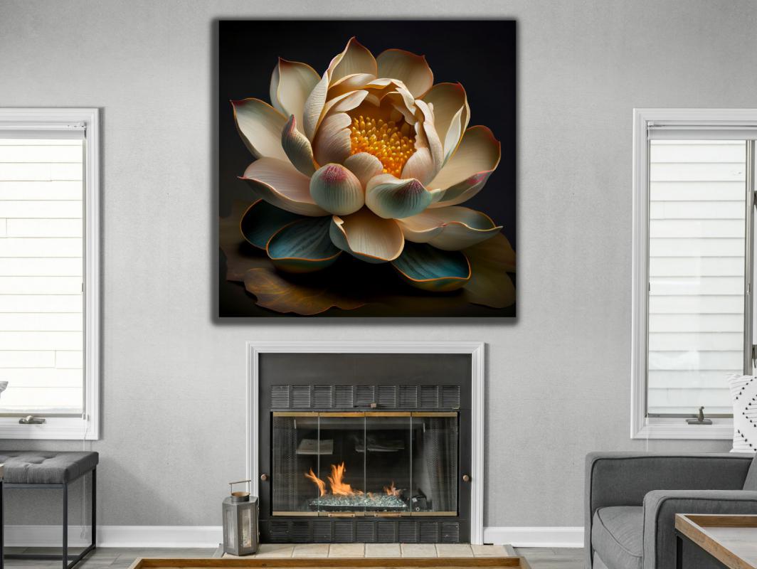 Lotus%20Çiçeği%20-%20Sim%20İşlemeli%20Kanvas%20Tablo