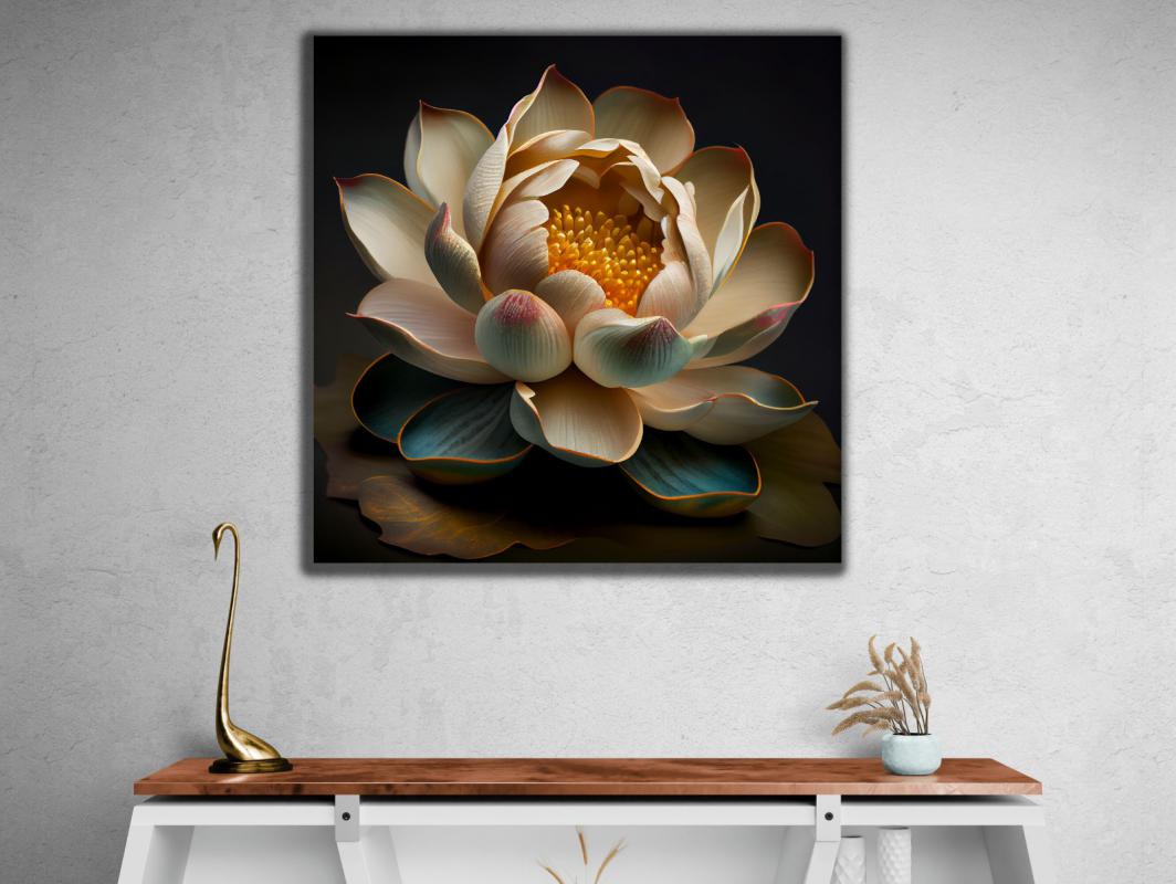 Lotus%20Çiçeği%20-%20Sim%20İşlemeli%20Kanvas%20Tablo