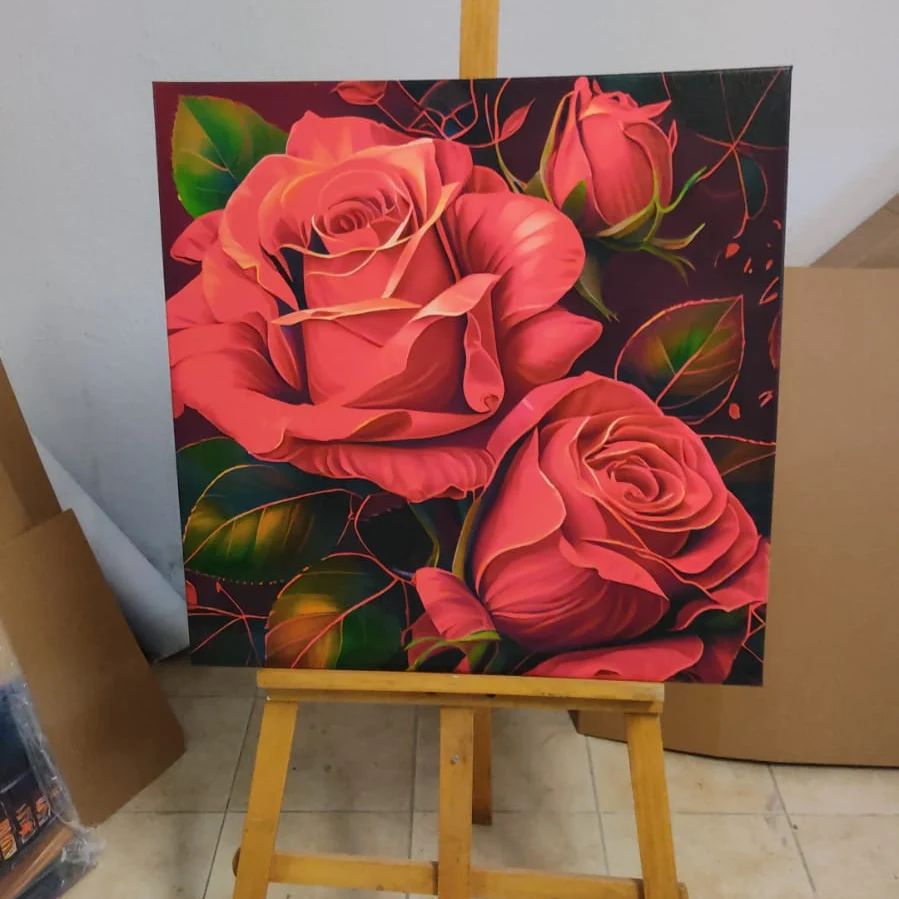 KIRMIZI%20GÜL%20-%20Laminasyonlu%20Kanvas%20Tablo