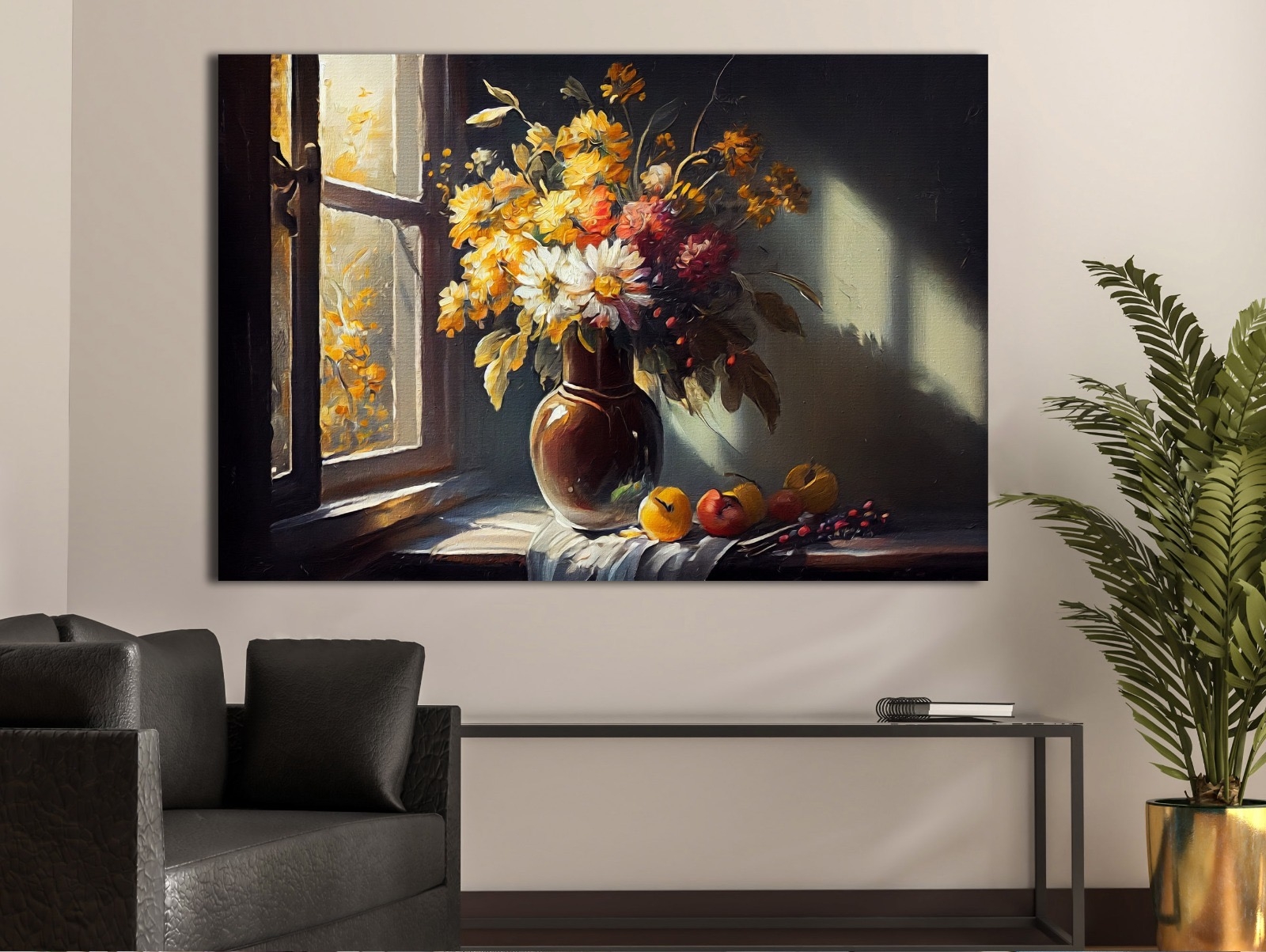 Pencere%20Önündeki%20Çiçekler%20-%20%20Laminasyonlu%20Kanvas%20Tablo