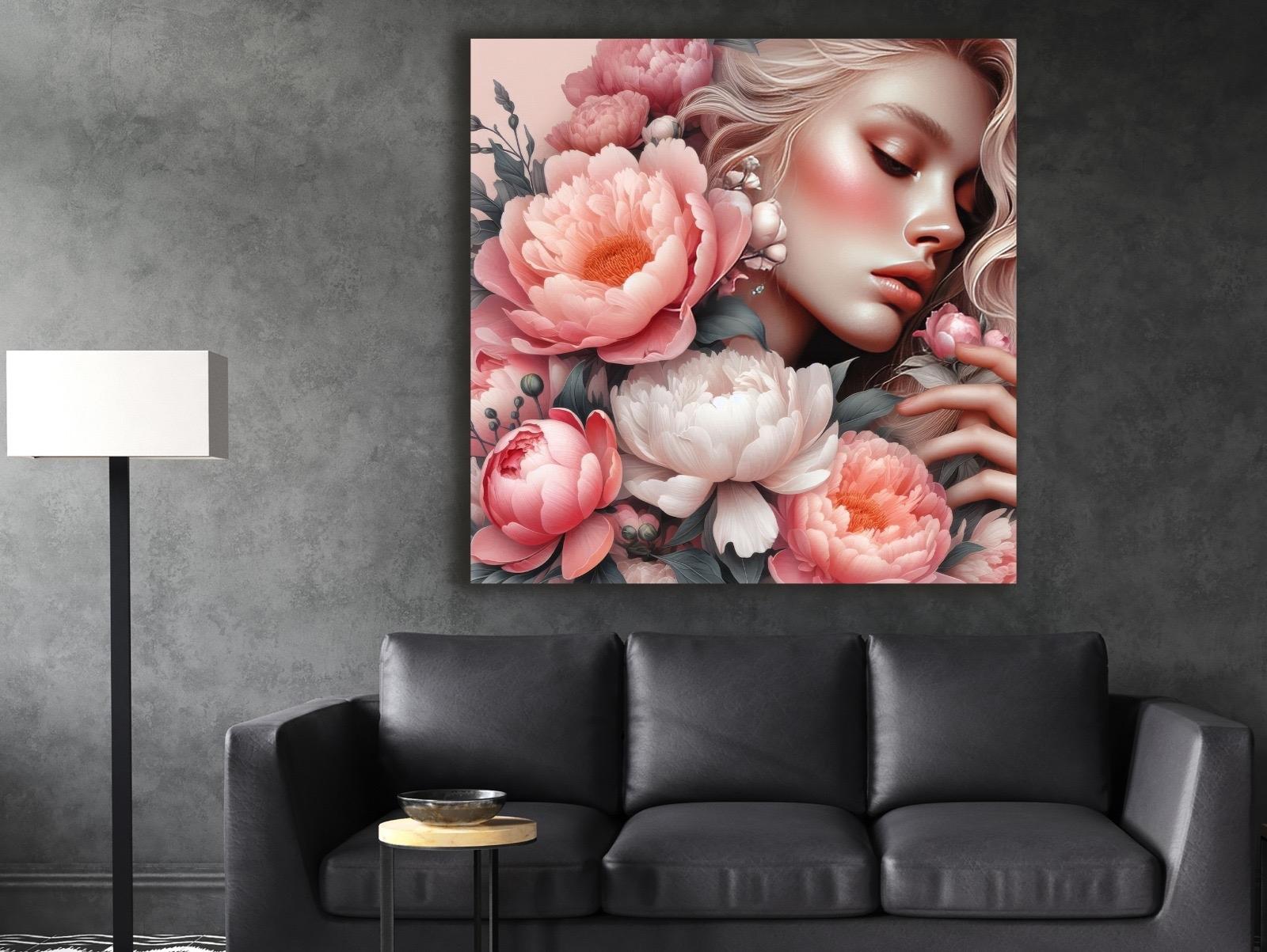 Çiçek%20Kız%20-%20Laminasyonlu%20Kanvas%20Tablo
