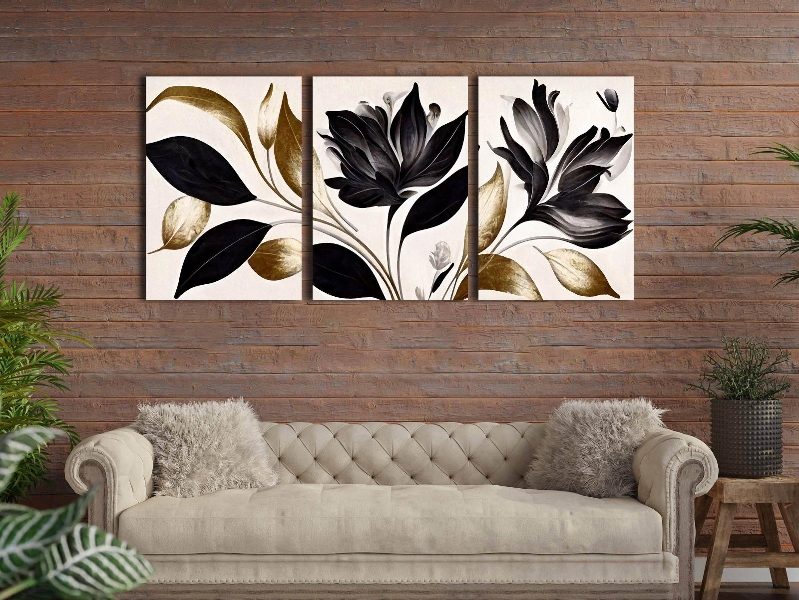 Çiçekler%20-%20Laminasyonlu%20Kanvas%20Tablo%203%20lü%20Set
