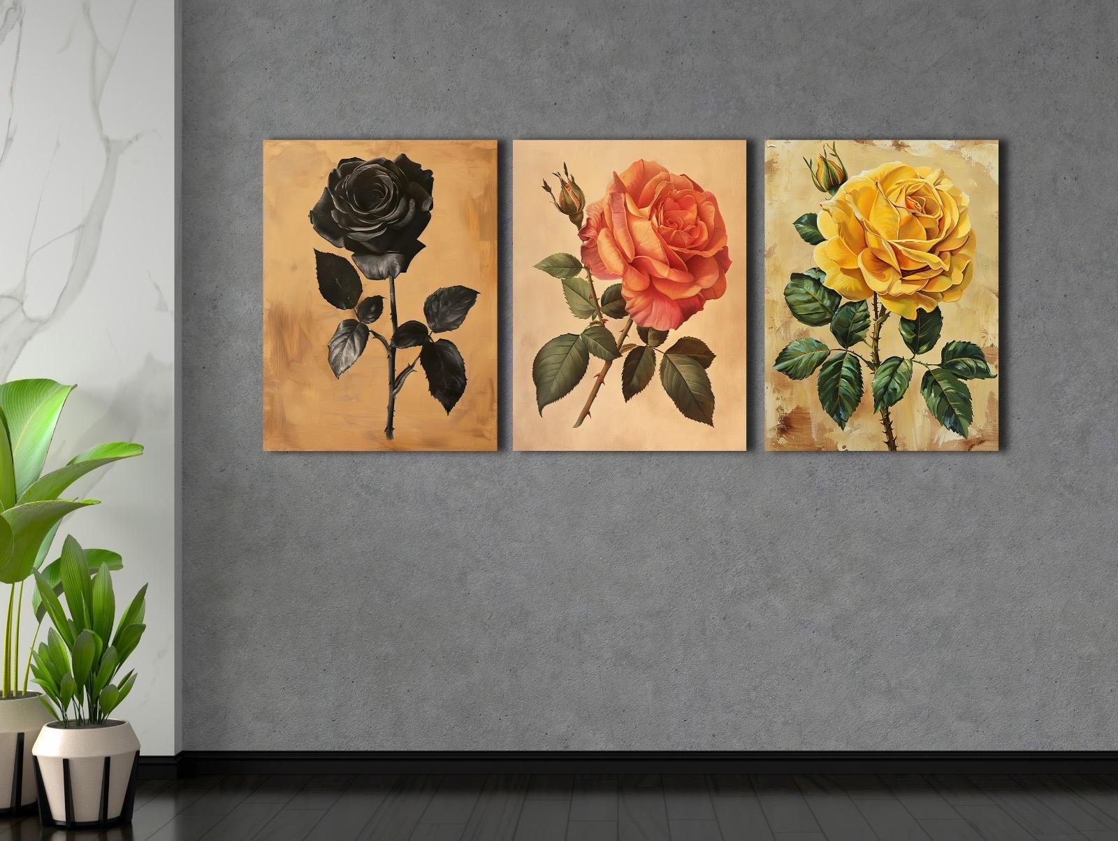 Çiçekler%20-%20Laminasyonlu%20Kanvas%20Tablo%203%20lü%20Set