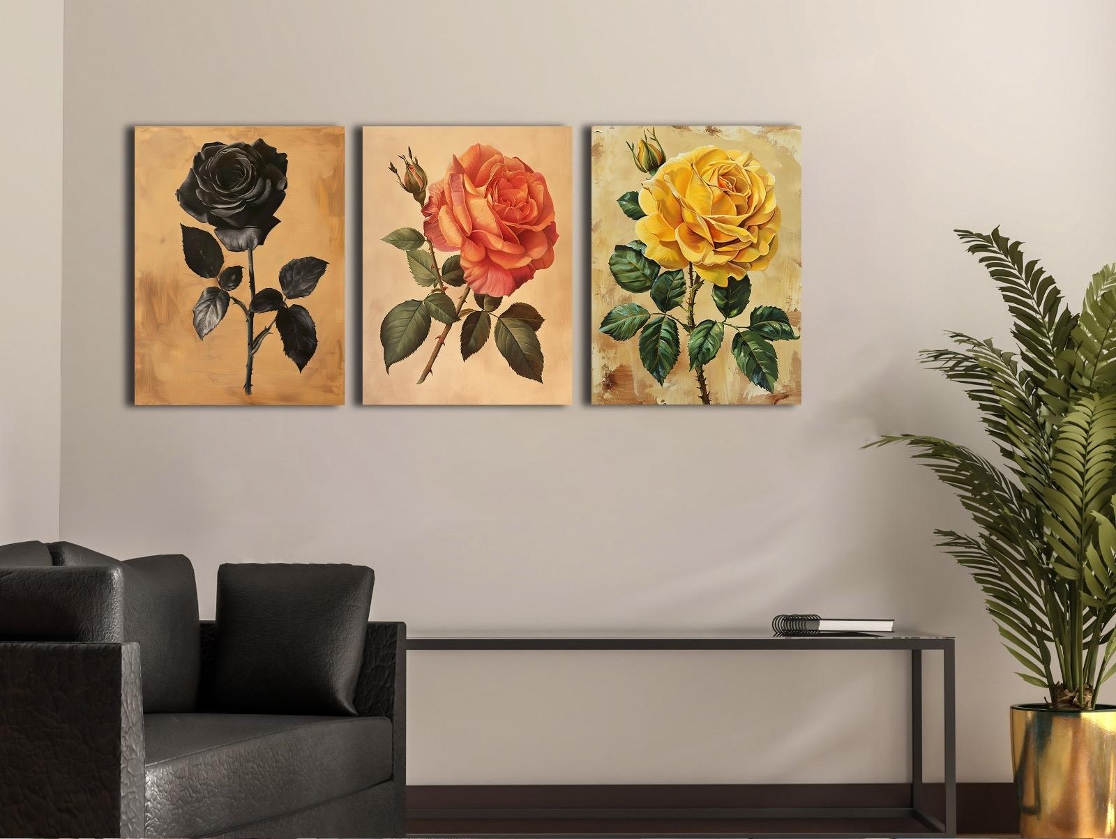 Çiçekler%20-%20Laminasyonlu%20Kanvas%20Tablo%203%20lü%20Set