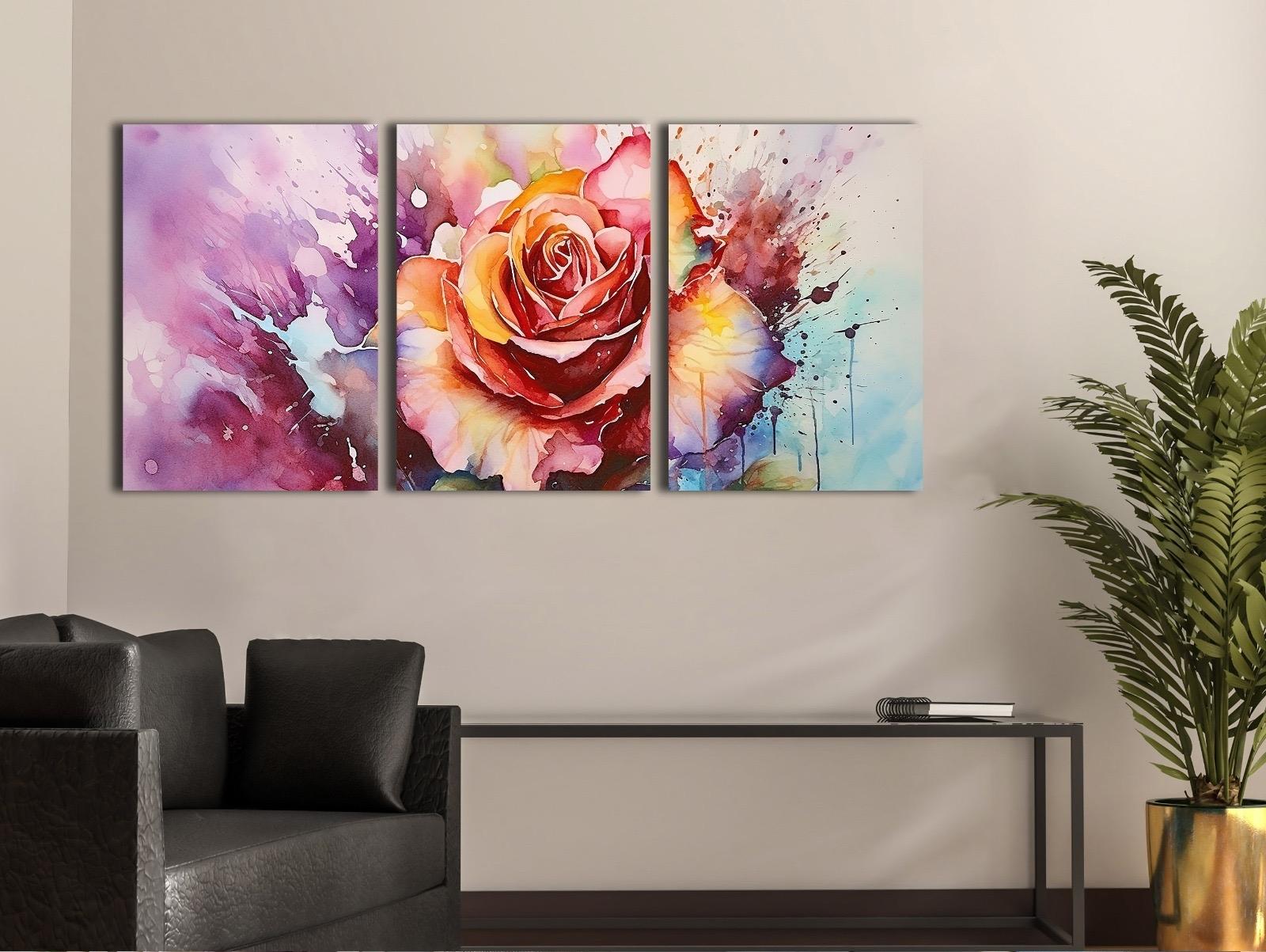 Çiçekler%20-%20Laminasyonlu%20Kanvas%20Tablo%203%20lü%20Set
