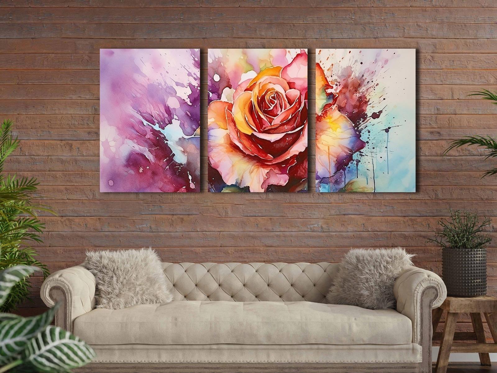 Çiçekler%20-%20Laminasyonlu%20Kanvas%20Tablo%203%20lü%20Set