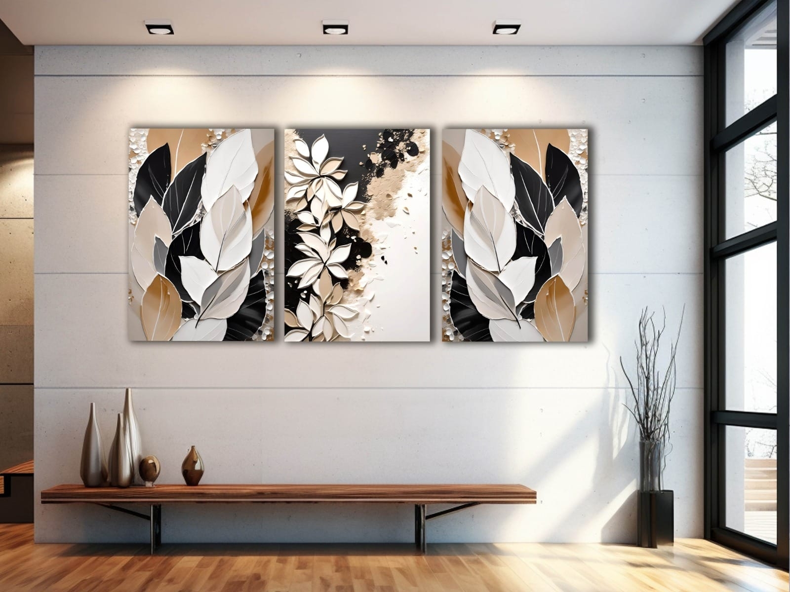 Çiçekler%20-%20Laminasyonlu%20Kanvas%20Tablo%203%20lü%20Set