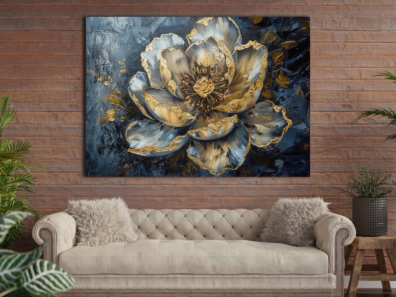 Açan%20Çiçek%20-%20Sim%20İşlemeli%20Kanvas%20Tablo