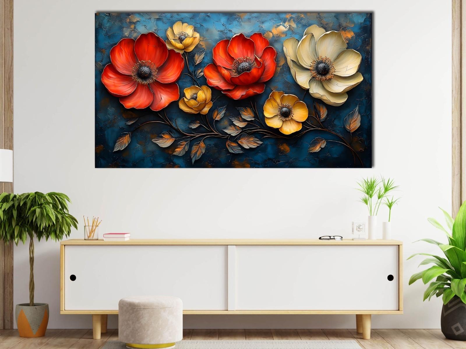 Kır%20Çiçekleri%20-%20Sim%20İşlemeli%20Kanvas%20Tablo