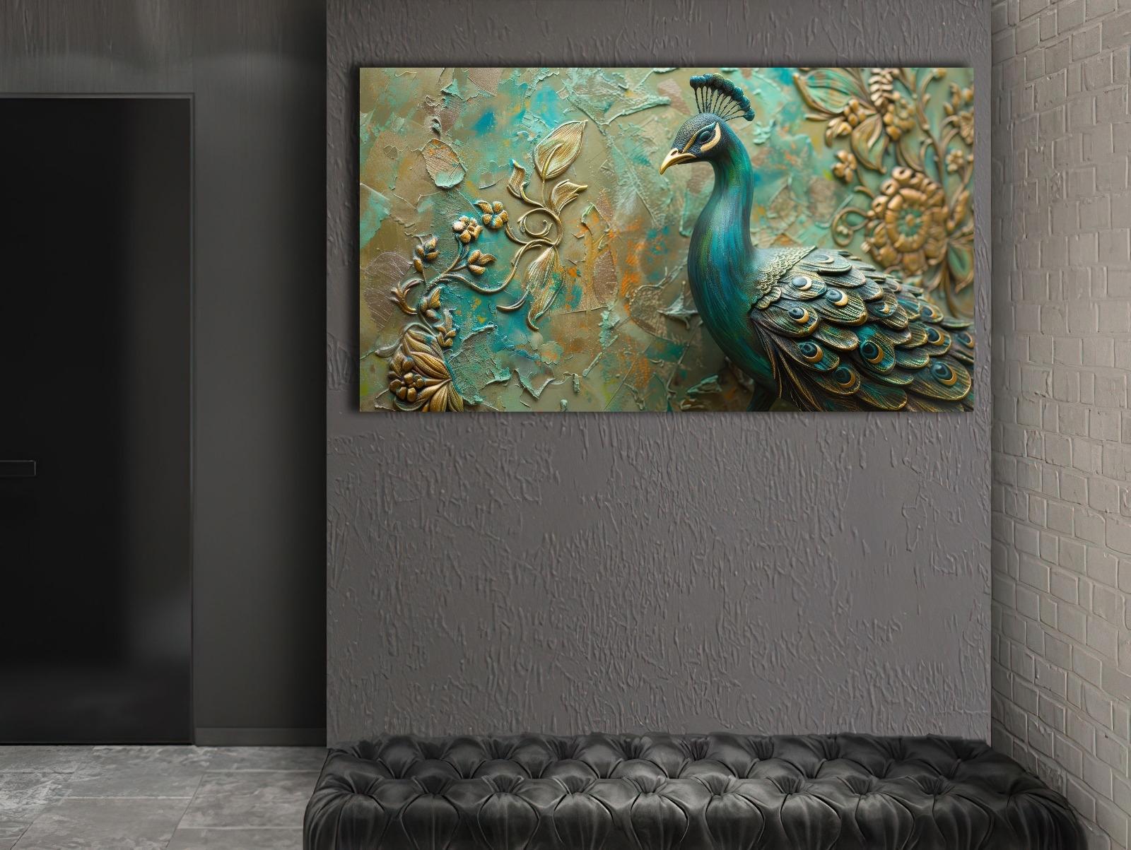 Tavus%20Kuşu%20-%20Sim%20İşlemeli%20Kanvas%20Tablo