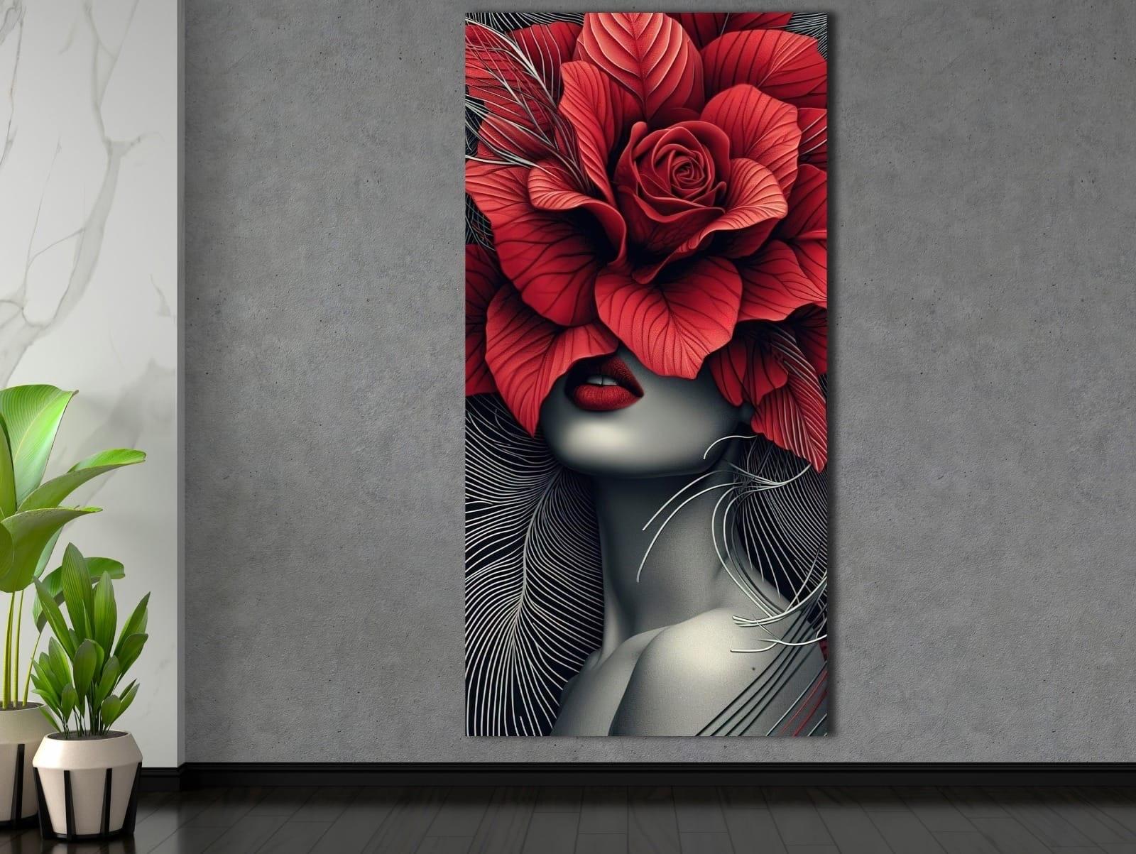 Çiçek%20Kız%20-%20Laminasyonlu%20Kanvas%20Tablo