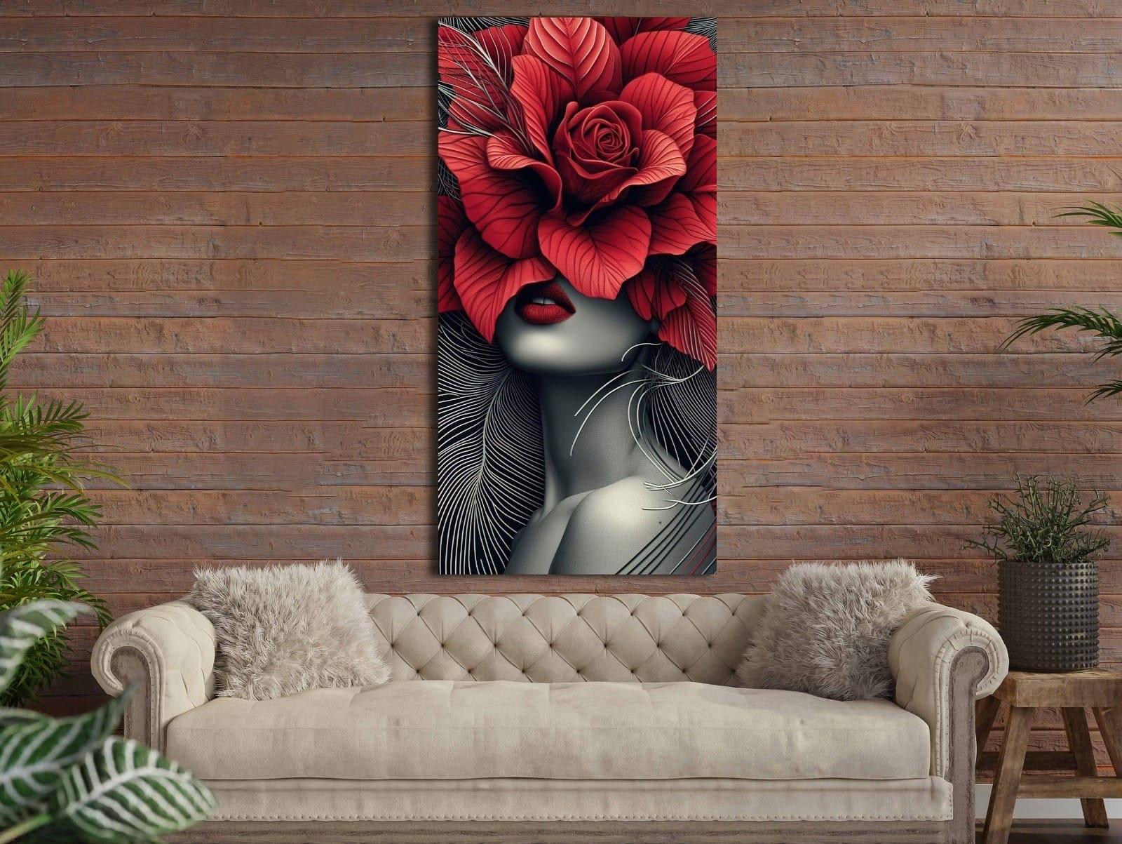 Çiçek%20Kız%20-%20Laminasyonlu%20Kanvas%20Tablo