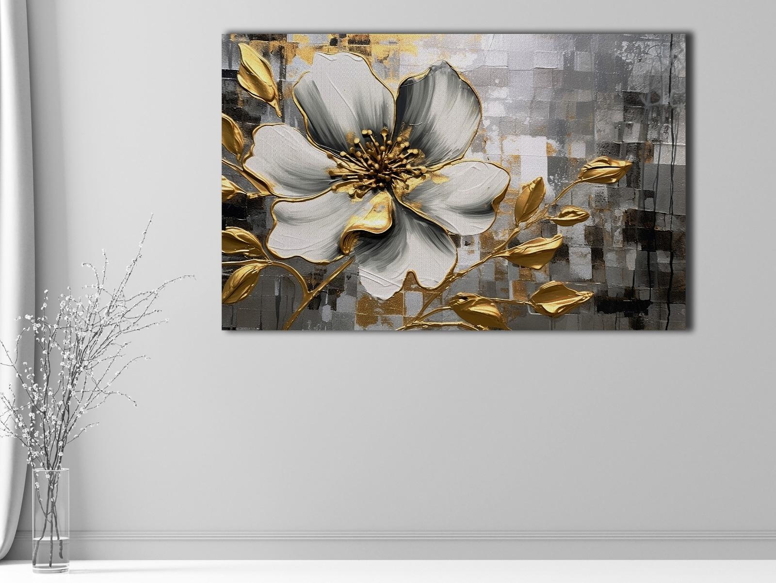 Grey%20Flower%20-%20Sim%20İşlemeli%20Kanvas%20Tablo