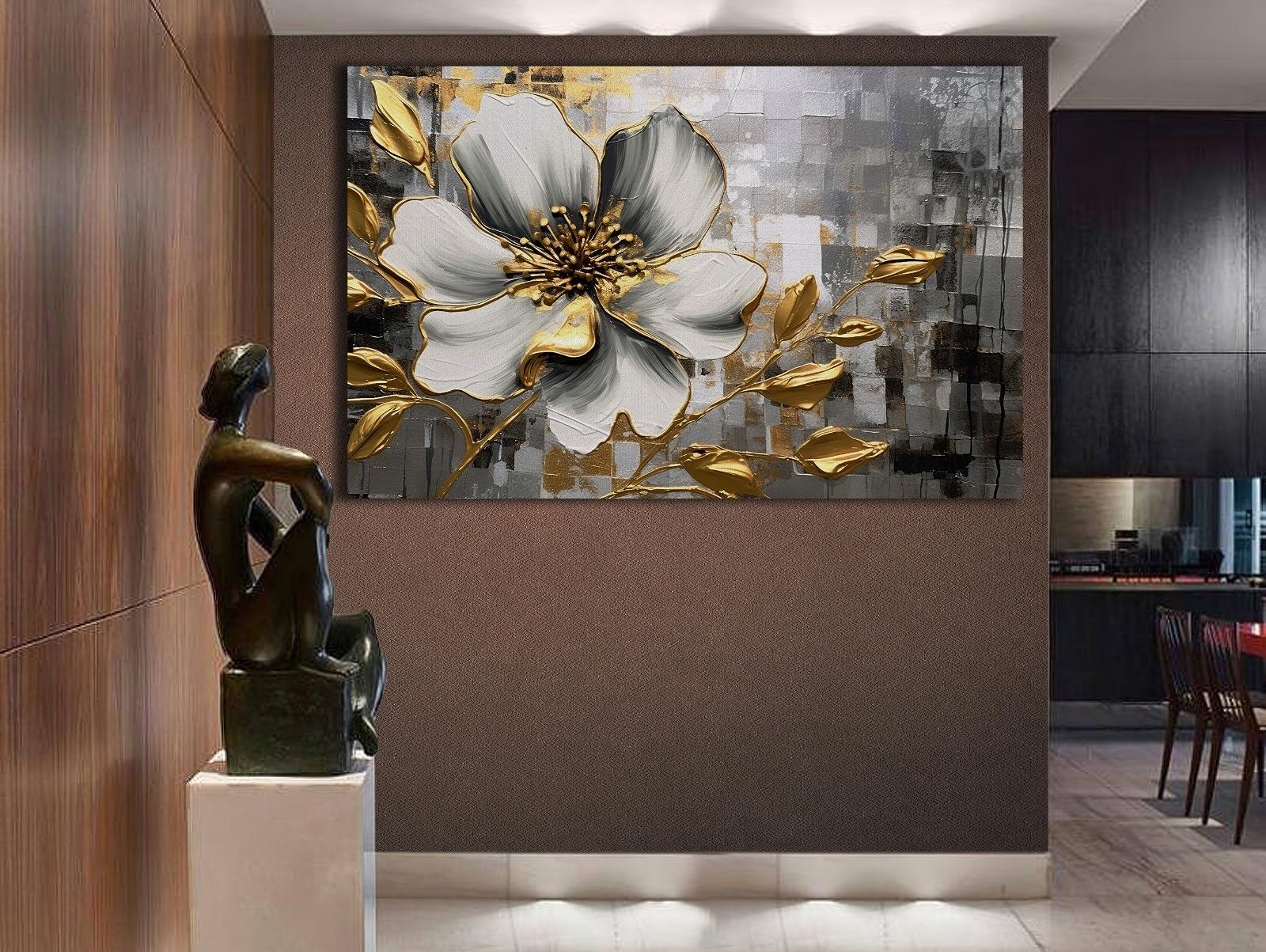 Grey%20Flower%20-%20Sim%20İşlemeli%20Kanvas%20Tablo