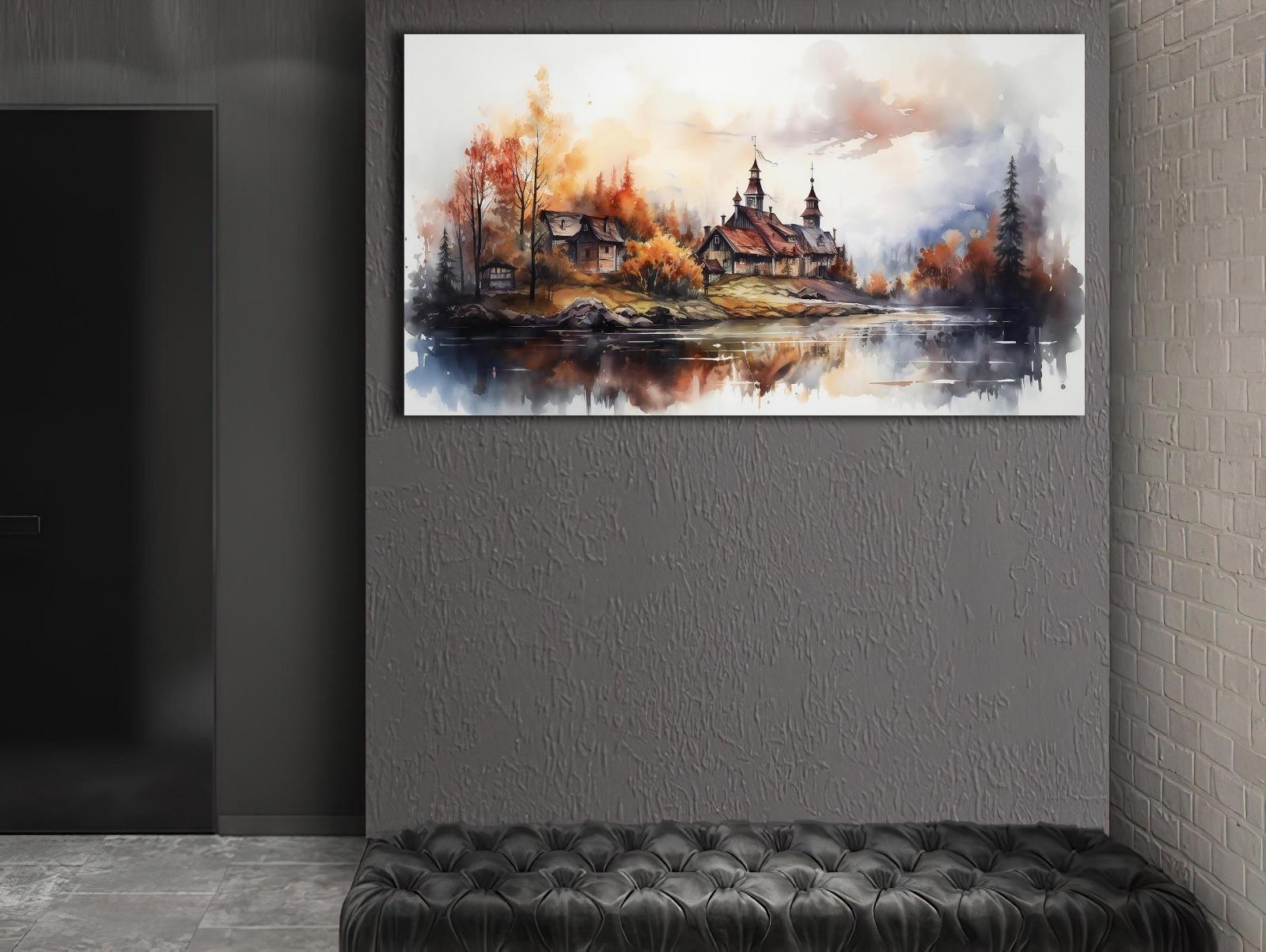 Göl%20Manzarası%20-%20Laminasyonlu%20Kanvas%20Tablo