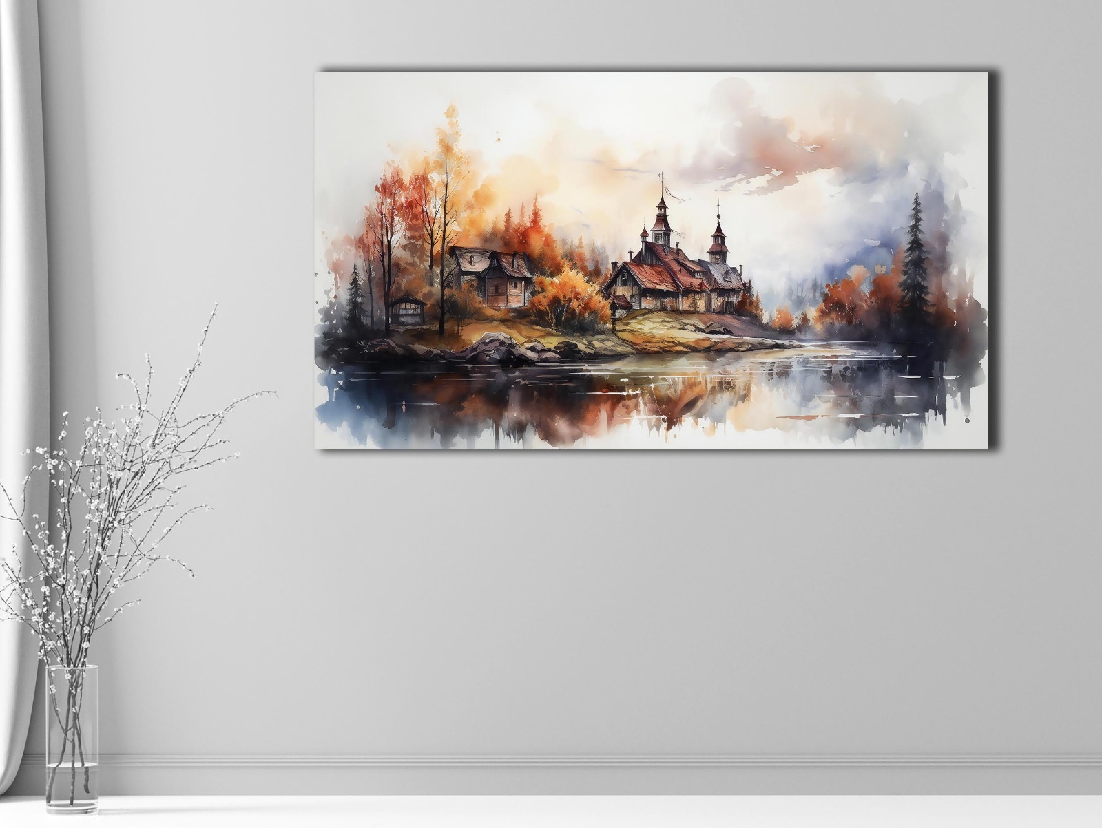 Göl%20Manzarası%20-%20Laminasyonlu%20Kanvas%20Tablo