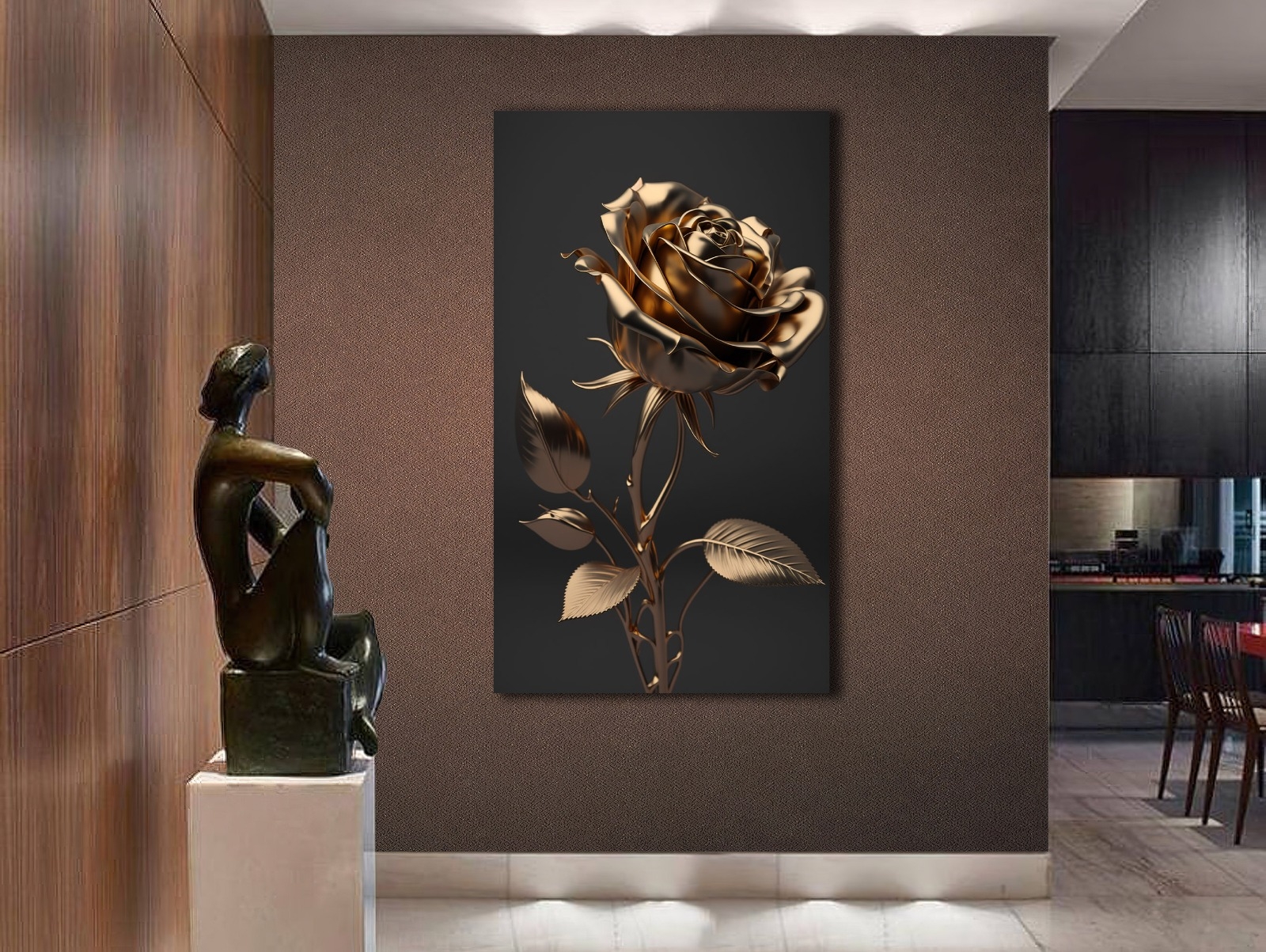 Gold%20Rose%20-%20Sim%20İşlemeli%20Kanvas%20Tablo