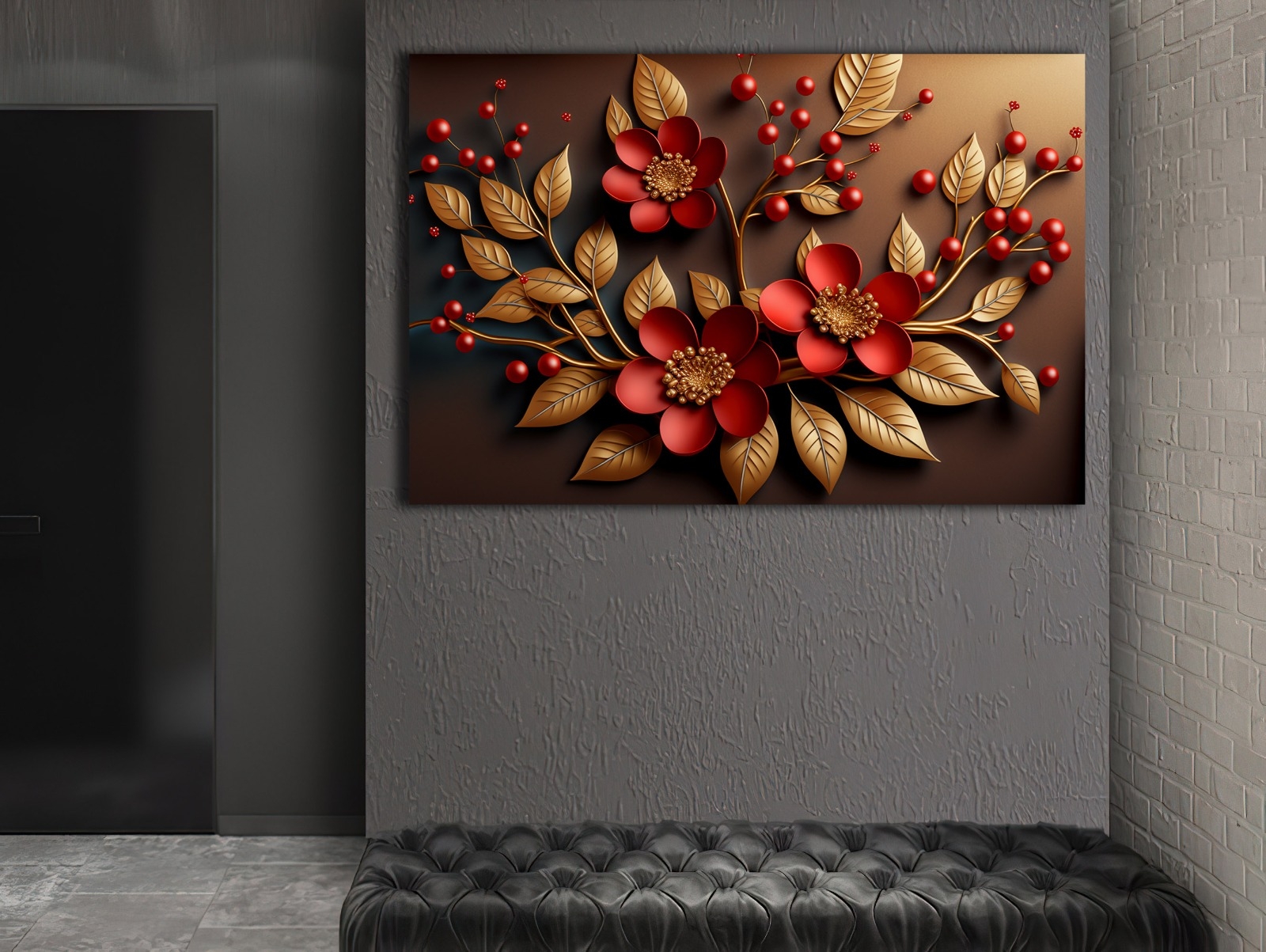 Rose%20Flower%20-%20Sim%20İşlemeli%20Kanvas%20Tablo