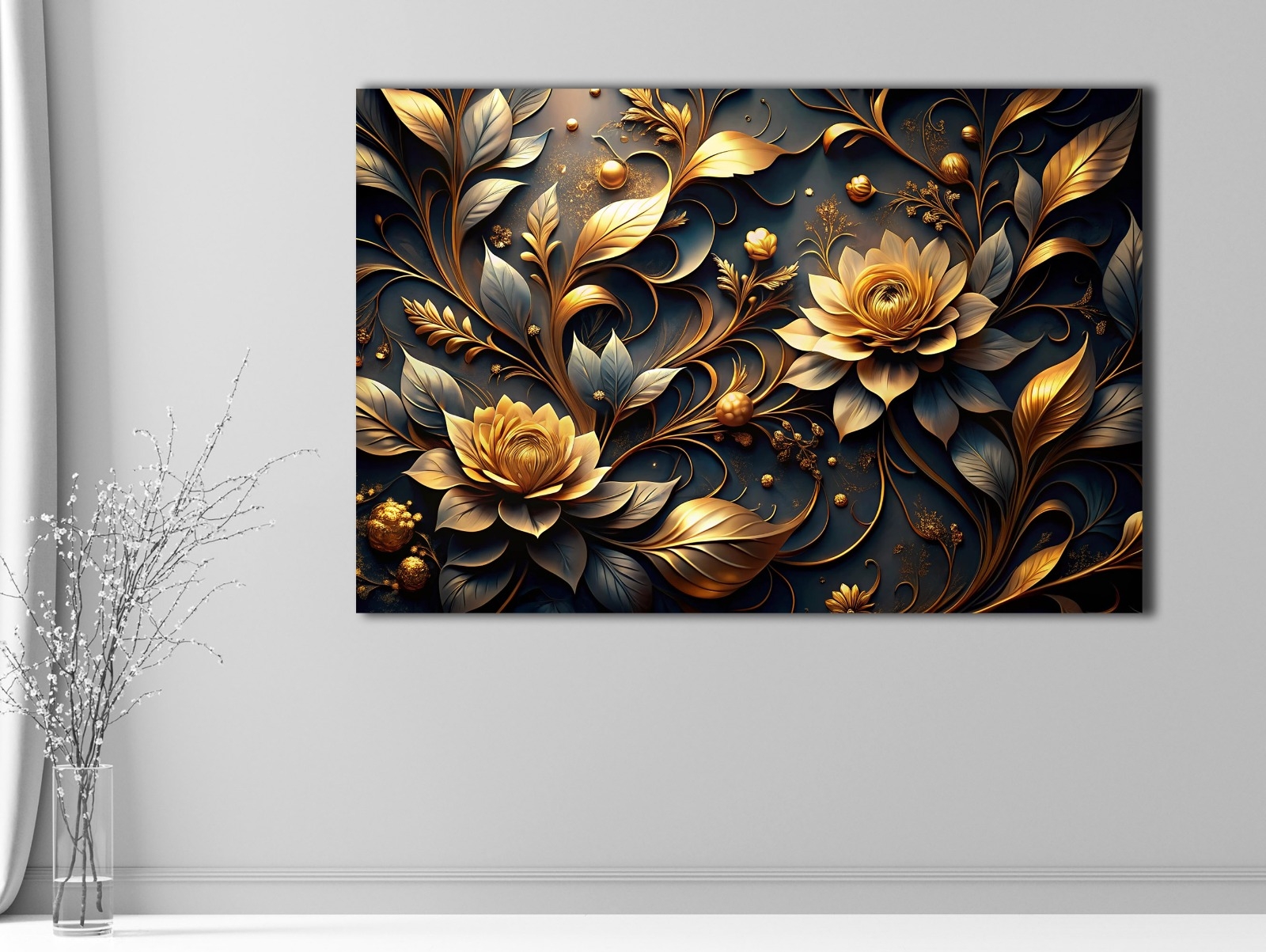 Flower%20-%20Sim%20İşlemeli%20Kanvas%20Tablo