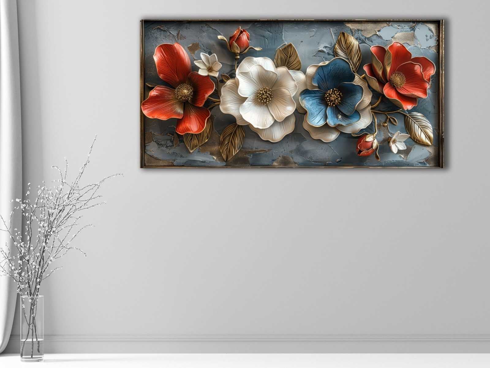 Flower%20-%20Sim%20İşlemeli%20Kanvas%20Tablo