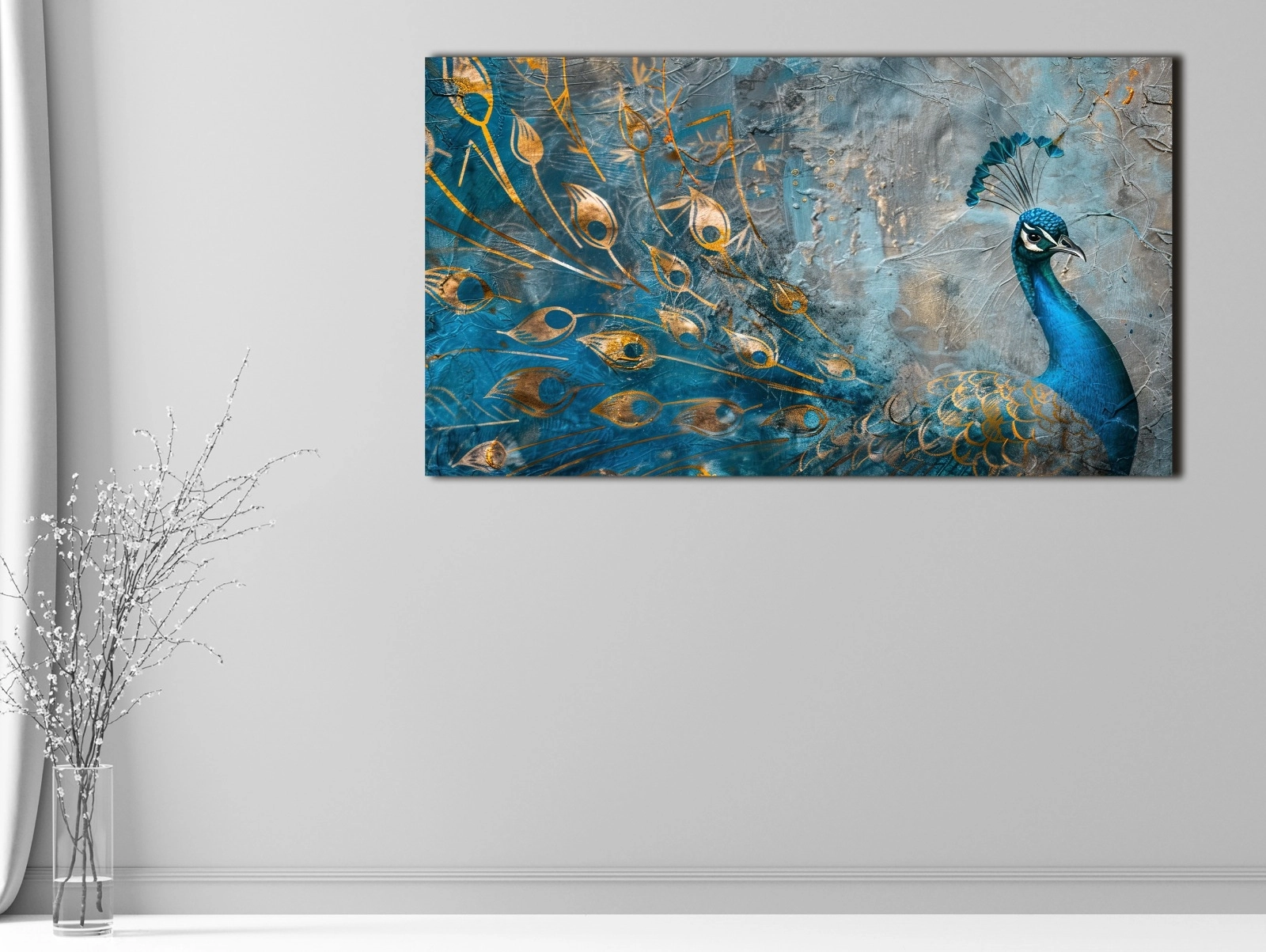 Tavus%20Kuşu%20-%20Sim%20İşlemeli%20Kanvas%20Tablo