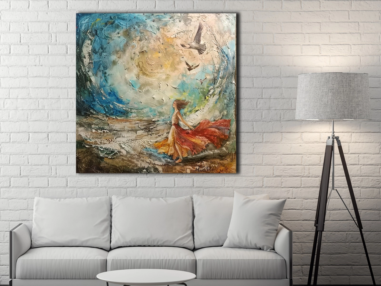 Martılar%20ve%20Kız%20-%20Laminasyonlu%20Kanvas%20Tablo