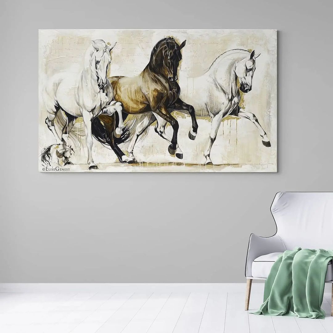 ÜÇ%20AT%20-%20Laminasyonlu%20Kanvas%20Tablo